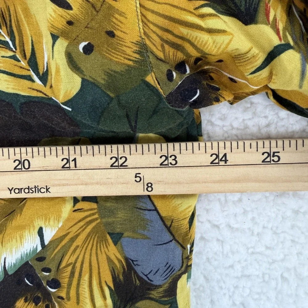 Vintage Guess Georges Marciano Shirt Mens Medium Yellow Hawaiian Aloha Rayon‎